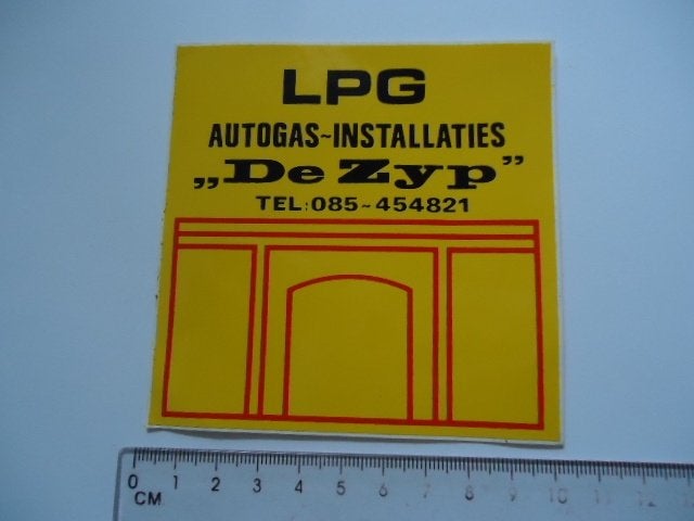 sticker oud DE ZYP garage auto retro autogas lpg, Verzenden, Zo goed als nieuw, Bedrijf of Vereniging