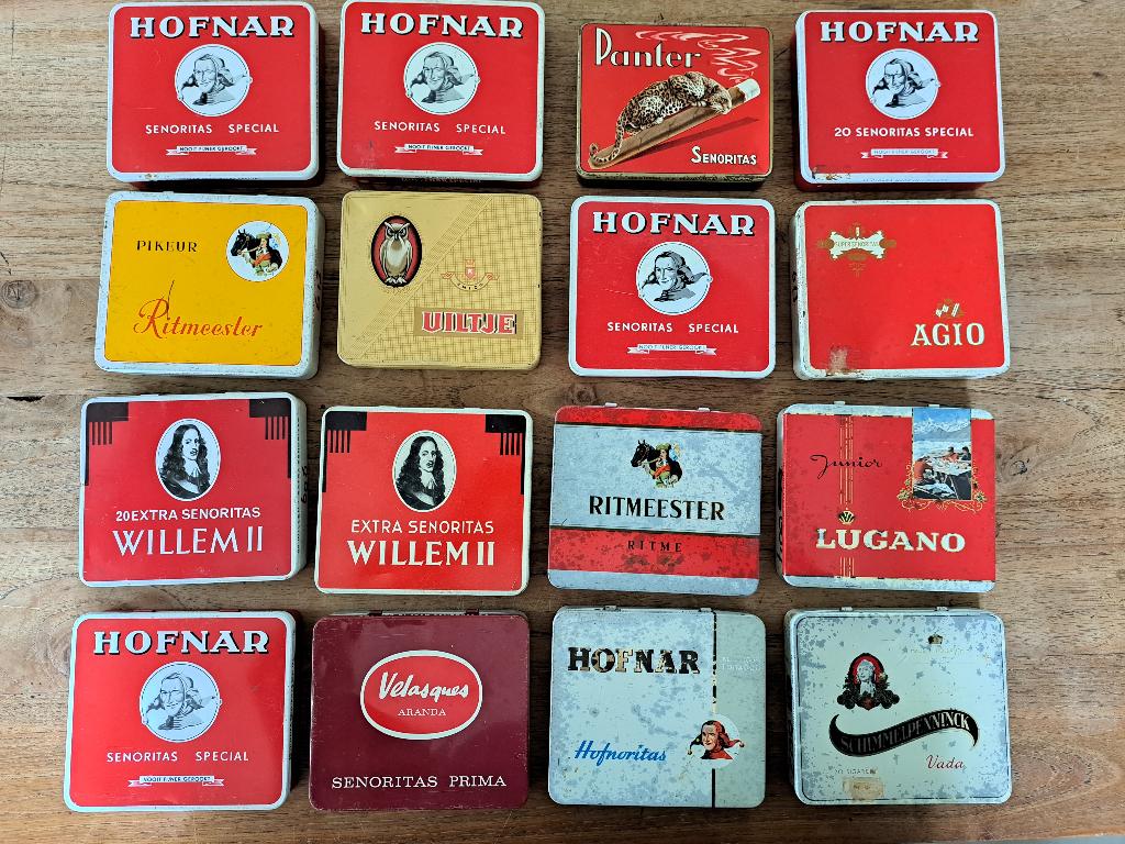 sigarendozen... blikken ..sigaren dozen, Ophalen of Verzenden, Gebruikt, Tabaksdoos of Verpakking
