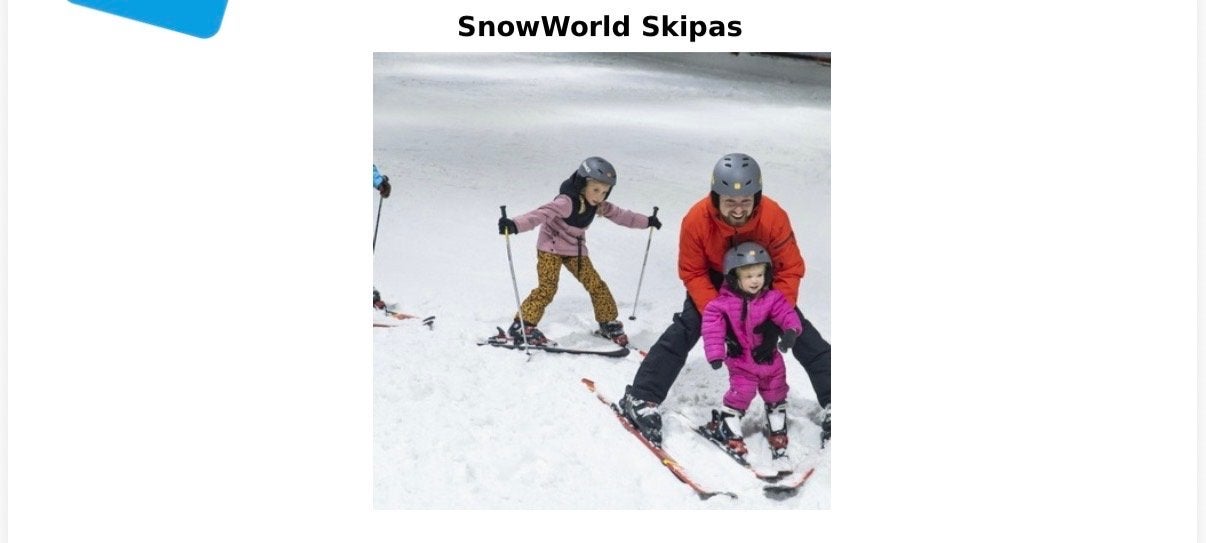 Dagpas Snowworld skiën en/of snowboarden, Tickets en Kaartjes, Eén persoon, Cadeaubon