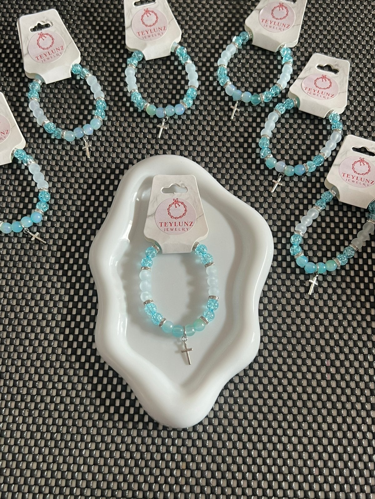 Armband met bedel, Sieraden, Tassen en Uiterlijk, Kindersieraden, Verzenden, Zo goed als nieuw, Blauw, Armband
