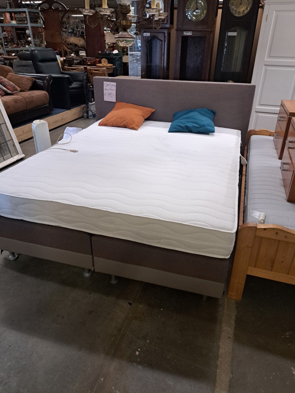 mooie boxspring 160 200, Huis en Inrichting, Haefland 7brunssum, Ophalen of Verzenden, Skcp, 160 cm