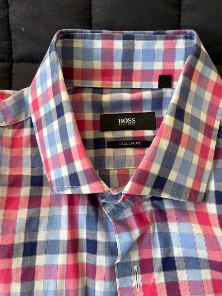 Hugo Boss overhemd maat L, Verzenden, Zo goed als nieuw, Overige kleuren, Halswijdte 41/42 (L)
