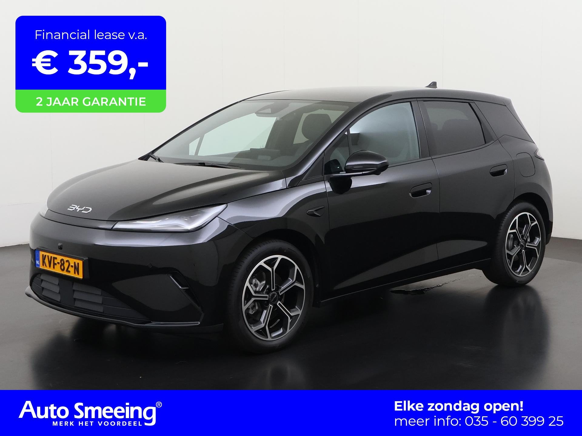 BYD DOLPHIN G 1.5L DM-i Comfort PHEV | Panoramadak | Head-Up, Auto's, 4 cilinders, Leder en Stof, Zwart, Bedrijf