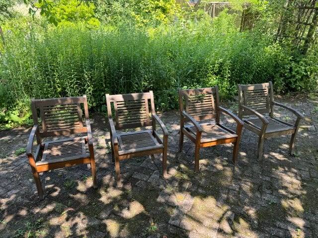 Houten tuinstoelen., Ophalen, Zo goed als nieuw, Hout