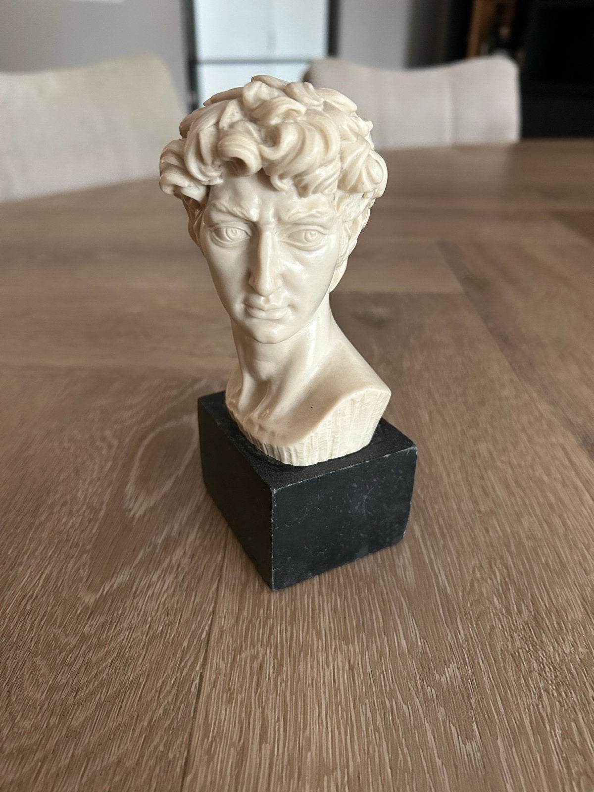 Buste van David - A. Santini - Klassiek Italiaans beeld, Minder dan 20 cm, Buste, Ophalen of Verzenden, Gemerkt