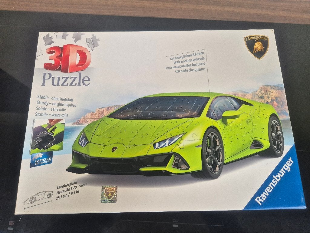 Ravensburger Lamborghini Huraca¡n EVO Groen – 3D Puzzel, Ophalen of Verzenden, Minder dan 500 stukjes, Zo goed als nieuw, Rubik's of 3D-puzzel