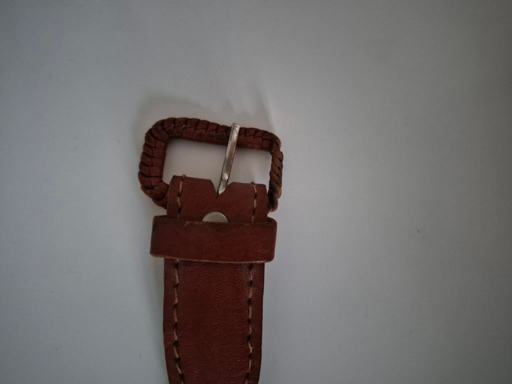 Gevlochten bruine leren riem, Ophalen of Verzenden