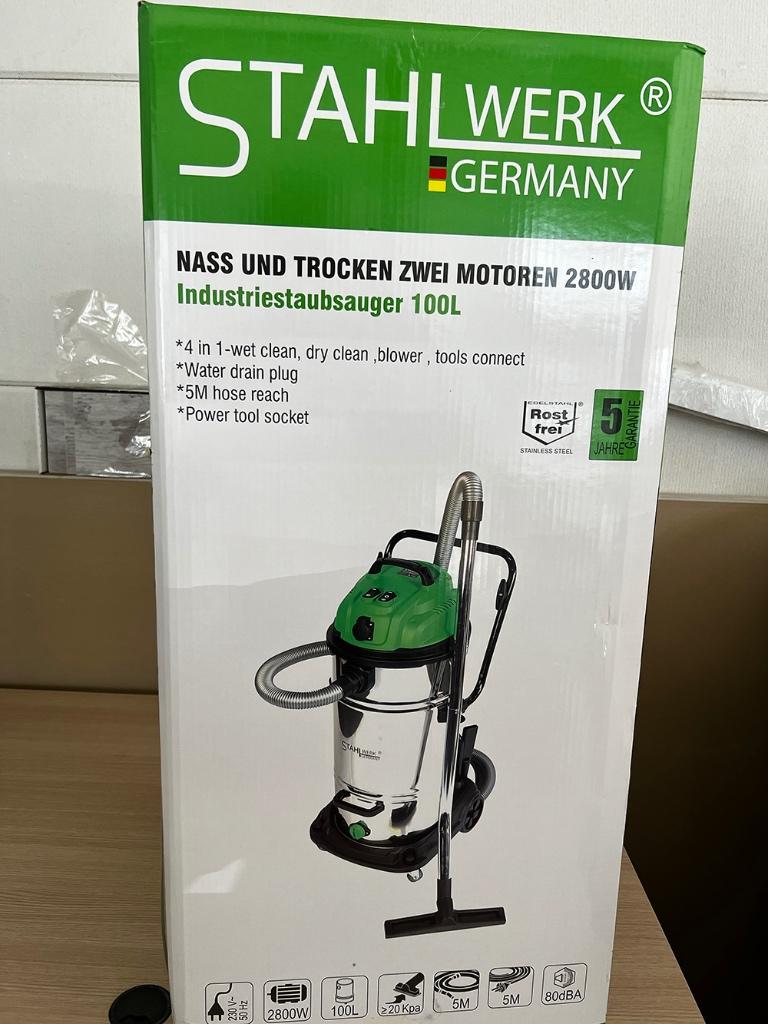 STAHLWERK GERMANY V100-2 Industriële nat/doog alleszuiger, Doe-het-zelf en Verbouw, Reinigingsmachines, Ophalen, Nieuw, Waterstofzuiger