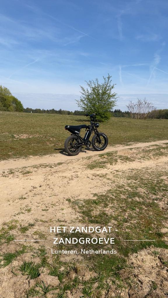 Zwarte elektrische fiets met dikke banden, 47 tot 51 cm, Ophalen, Gebruikt, Overige merken