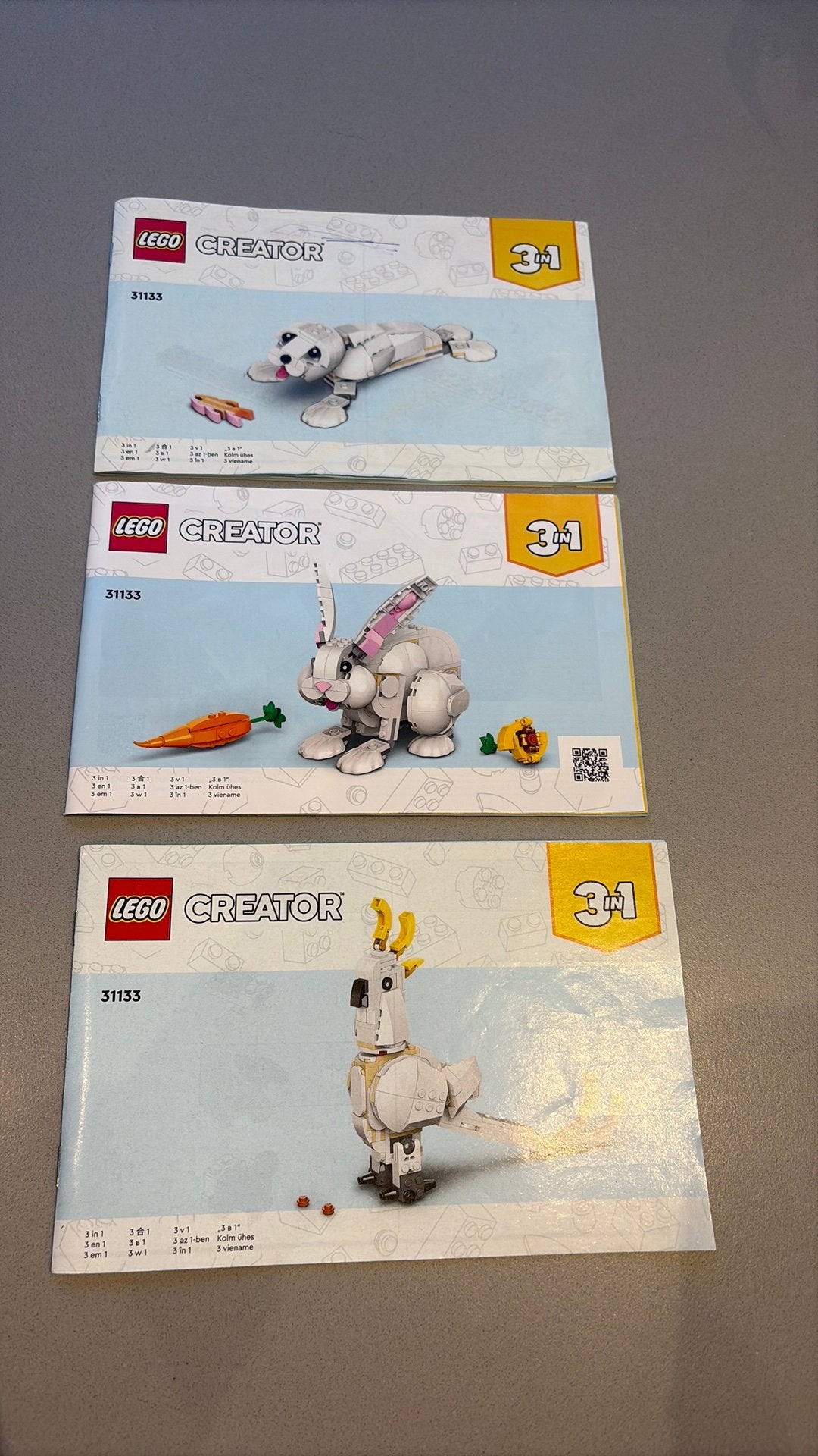 Lego Creator 3in1 31133 compleet: vogel/zeehond/konijn zgan, Lego, Ophalen of Verzenden, Nieuw, Compleet