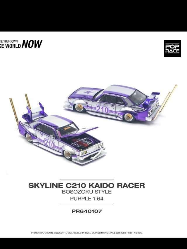 Nissan Skyline c210 Kaido Racer Pop Race 1/64 Bosozoku Style, Ophalen of Verzenden, Nieuw, Auto