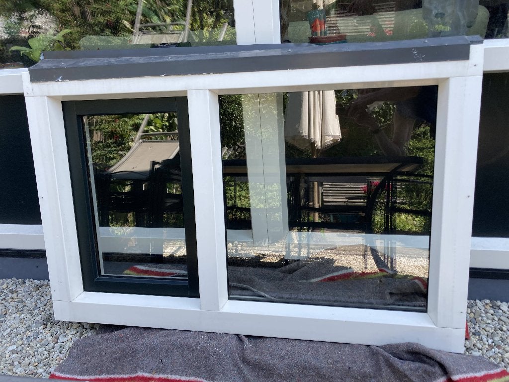 Gebruikt Schüco raamkozijn met dubbel HR++ glas, Kunststof, Gebruikt, Raamkozijn, Inclusief glas