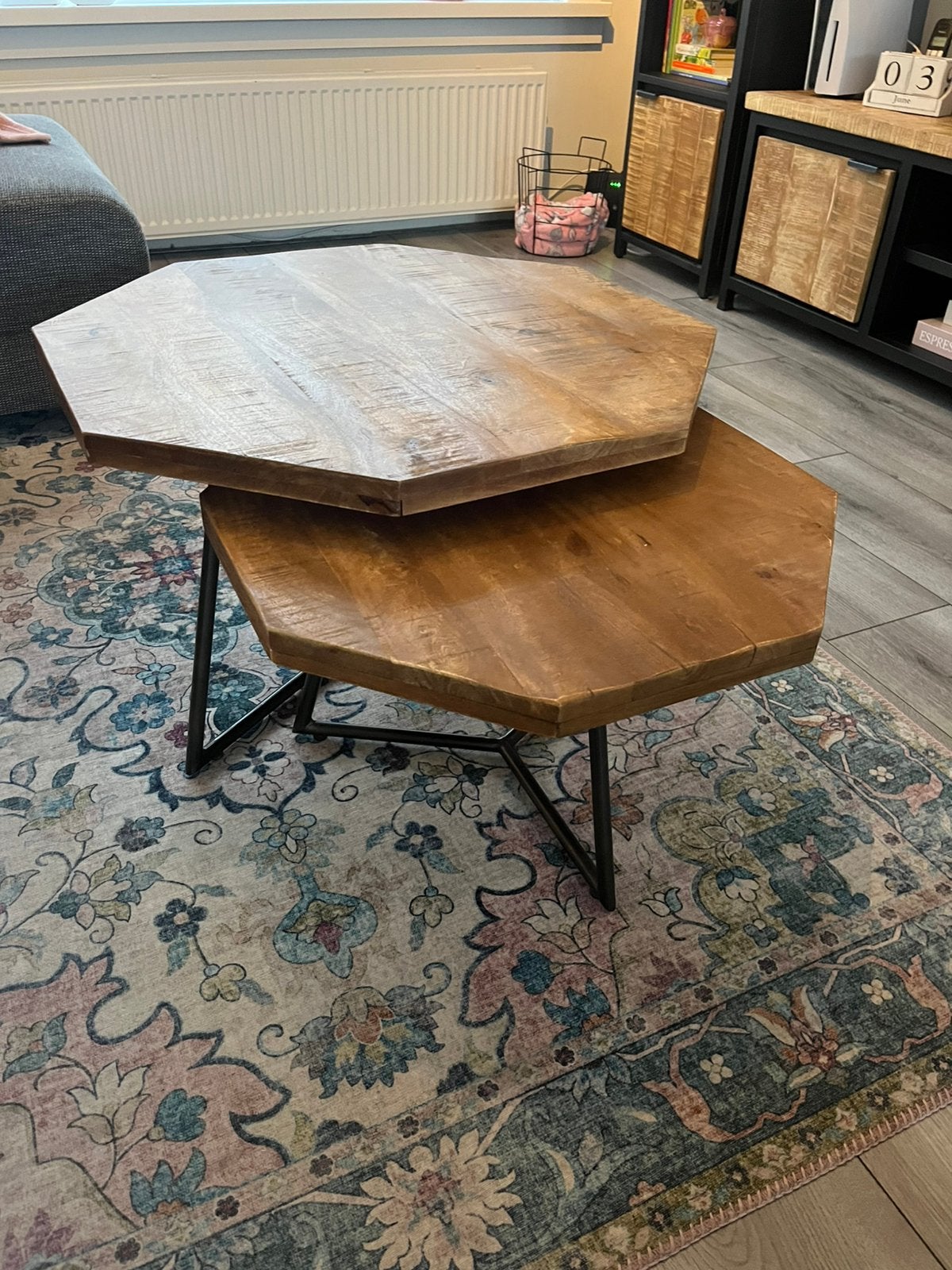 Salontafel set, Huis en Inrichting, Tafels | Salontafels, Ophalen, 50 tot 100 cm, Zo goed als nieuw, Overige vormen