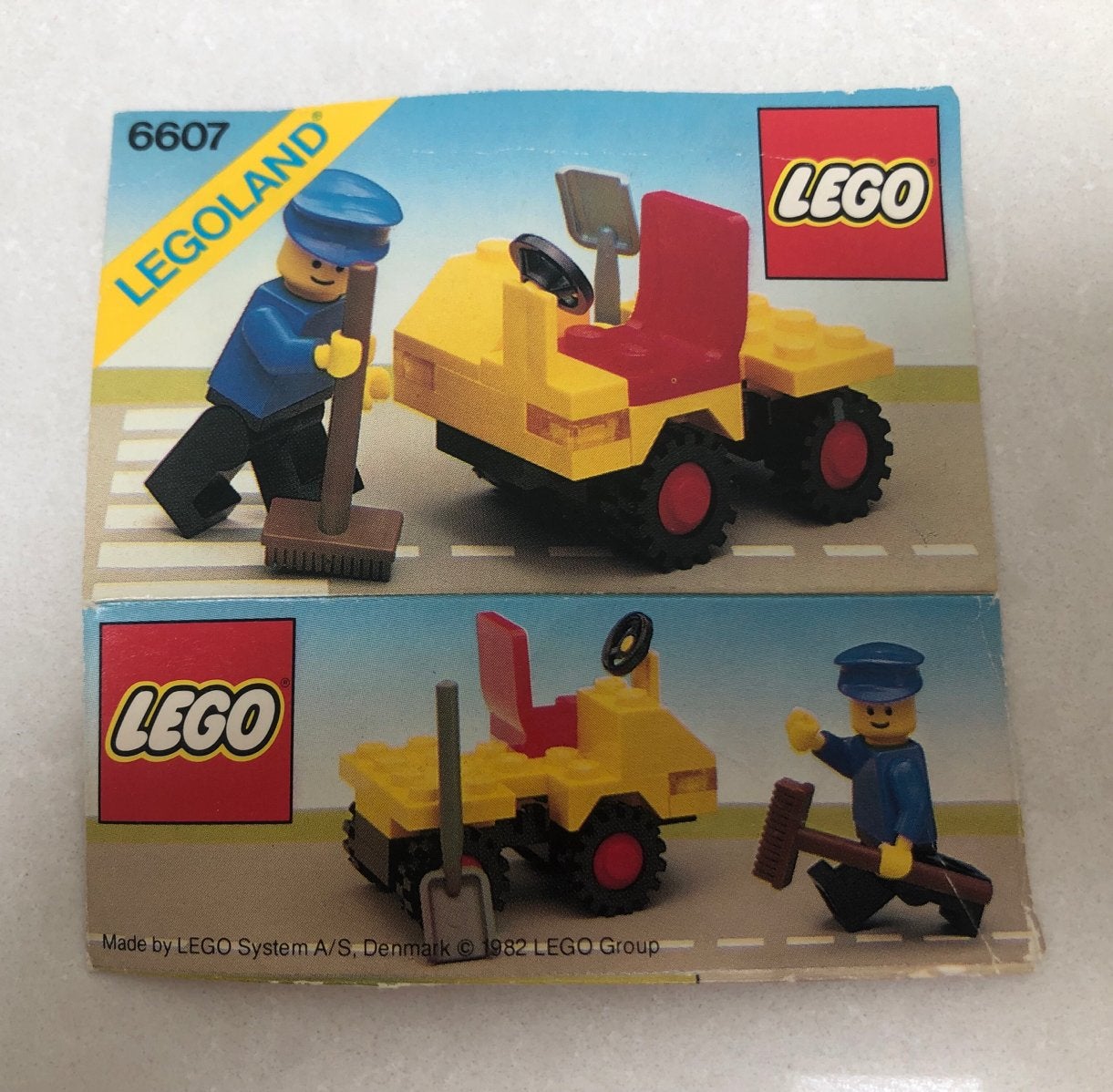 Lego Legoland Bezemwagen 6607 met minifiguur en instructies, Ophalen of Verzenden, Gebruikt