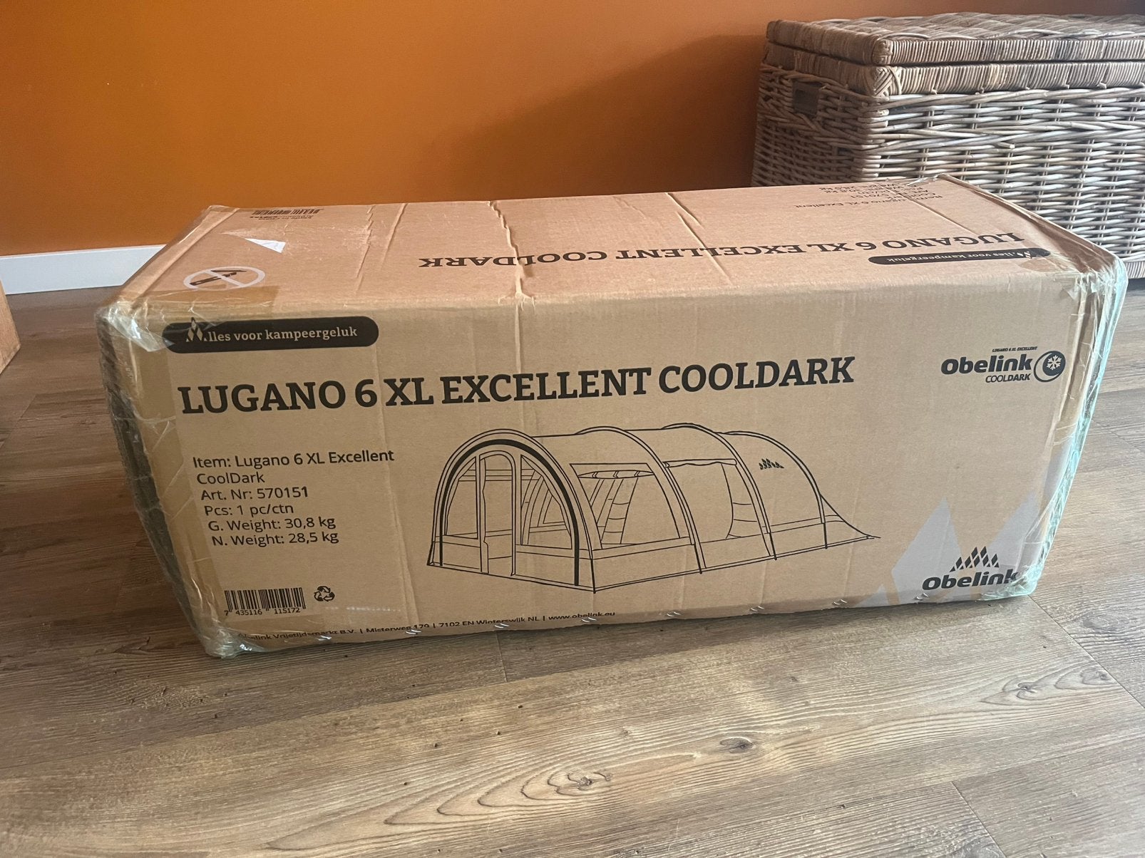 Nieuwe Obelink lugano 6 XL Excellent cooldark tunneltent, Ophalen, Nieuw, Tot en met 6