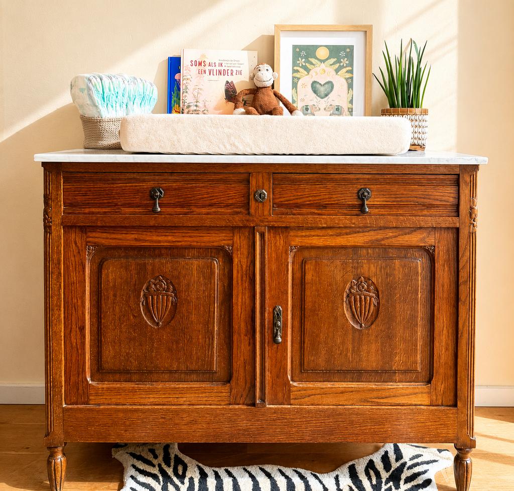 Antieke commode marmer blad, Kinderen en Baby's, Ophalen, 50 tot 70 cm, 90 tot 105 cm, 100 cm of meer
