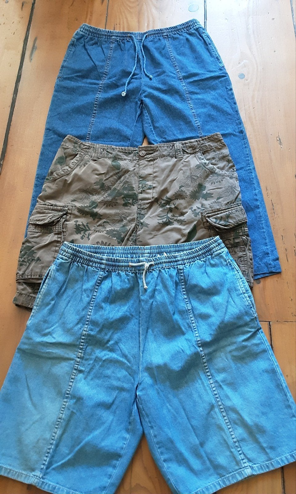 Comfortabele denim shorts en broek - Maat xl taille 50 cm, Blauw, Ophalen of Verzenden, Zo goed als nieuw, W36 - W38 (confectie 52/54)