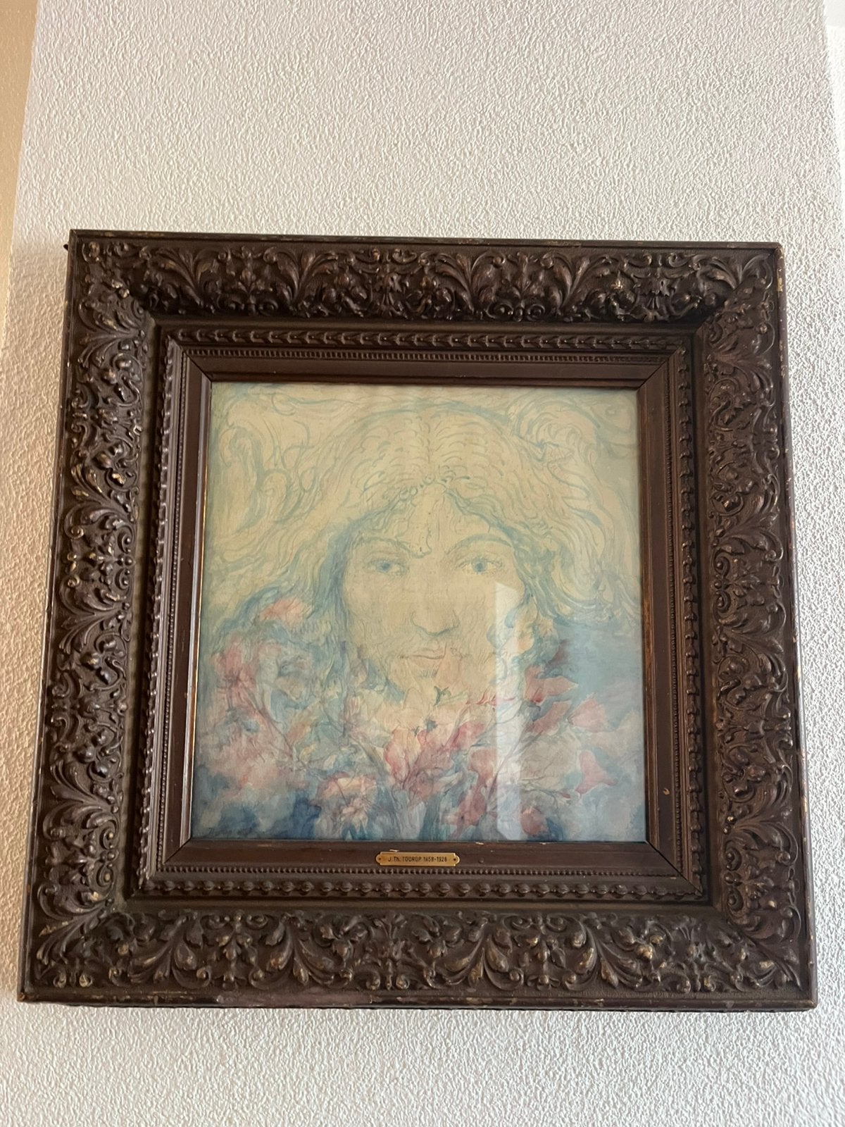Aquarel, symbolistisch damesportret, Jan Toorop, 1908, Antiek en Kunst, Ophalen