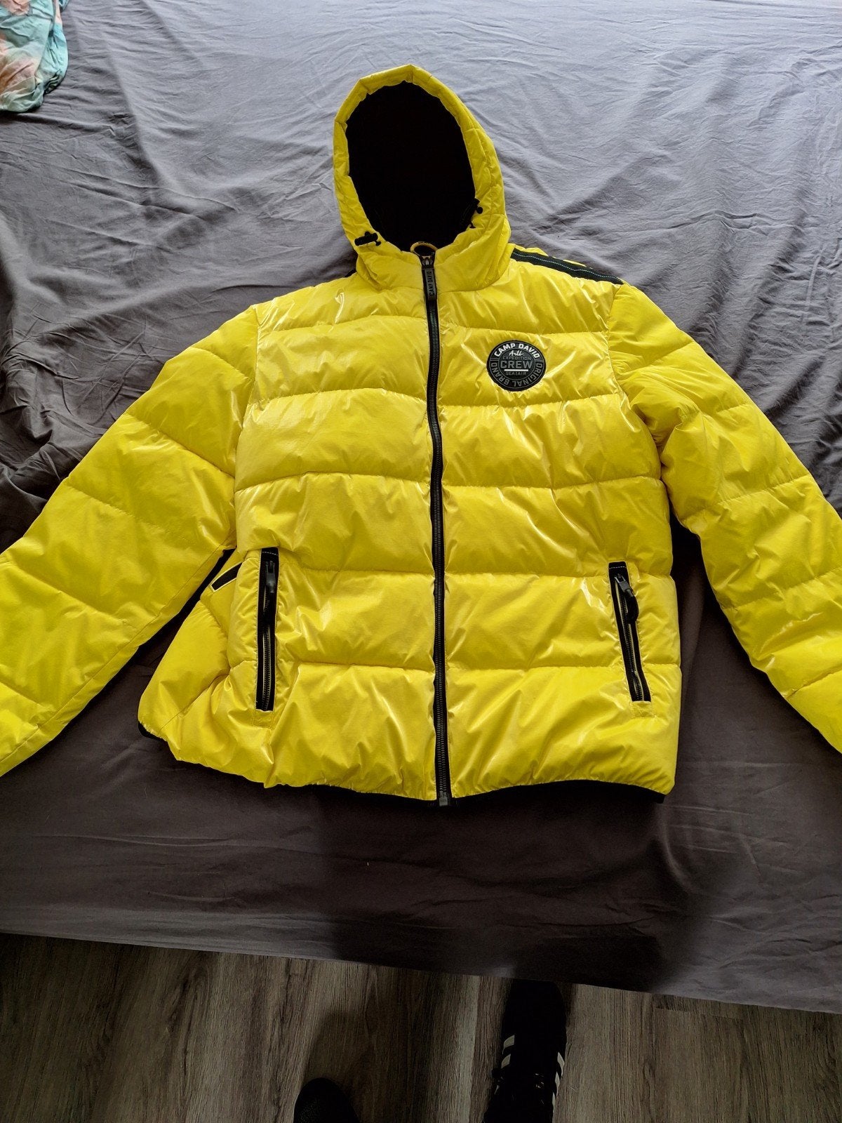 Camp David Gele Puffer Jas Maat 3XL, Geel, Overige maten, Ophalen of Verzenden, Zo goed als nieuw