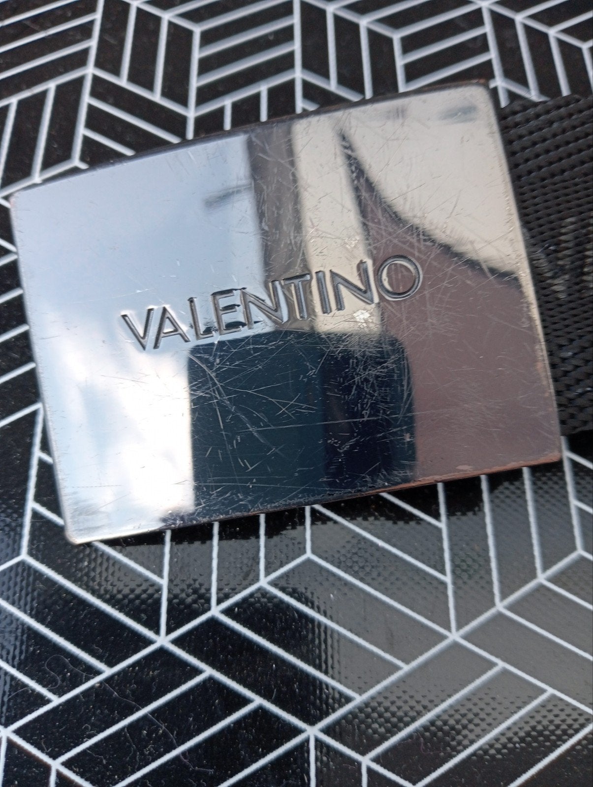 Valentino Riem - Zwart met zilveren gesp, Ophalen, Valentino, Zwart, Minder dan 95 cm