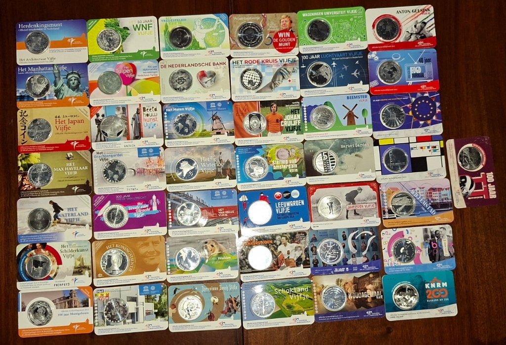 5 en 10 euro munten UNC in coincard (ook los te koop) 43, Verzenden, Koningin Beatrix, Euro's