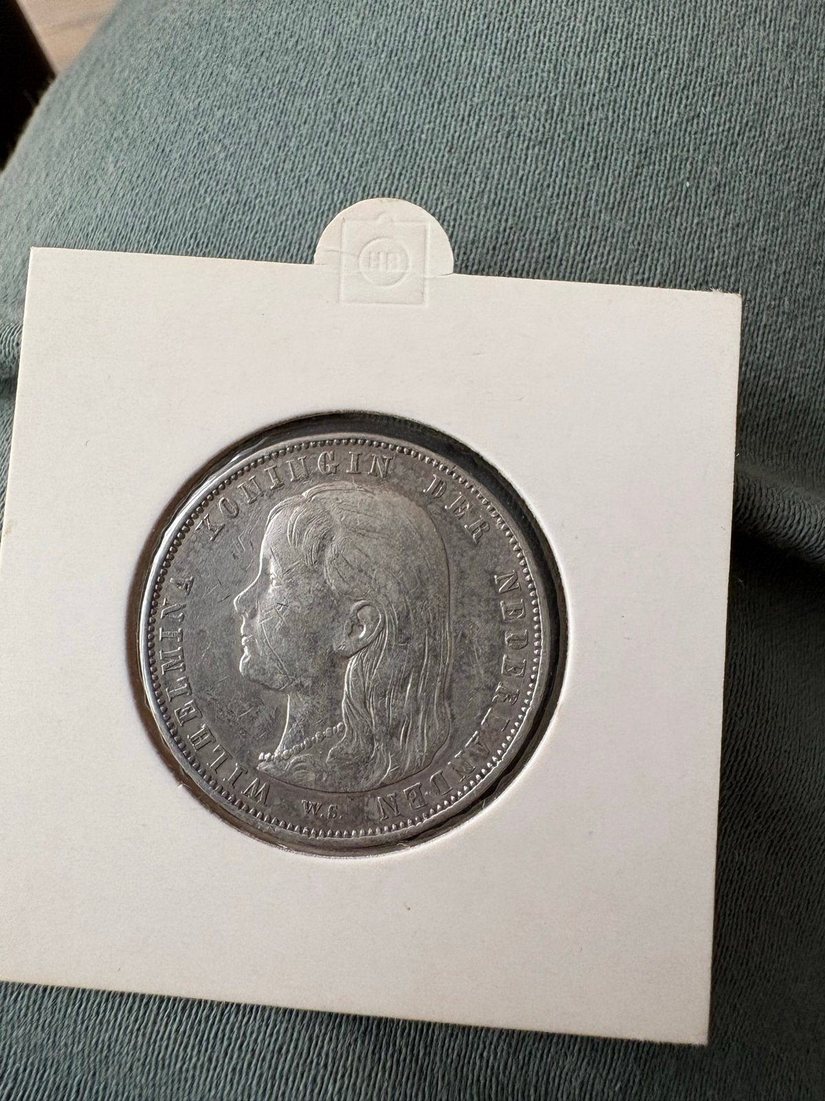 Zilveren 1 Gulden Koningin Wilhelmina 1892, 1 gulden, Zilver, Ophalen of Verzenden, Koningin Wilhelmina