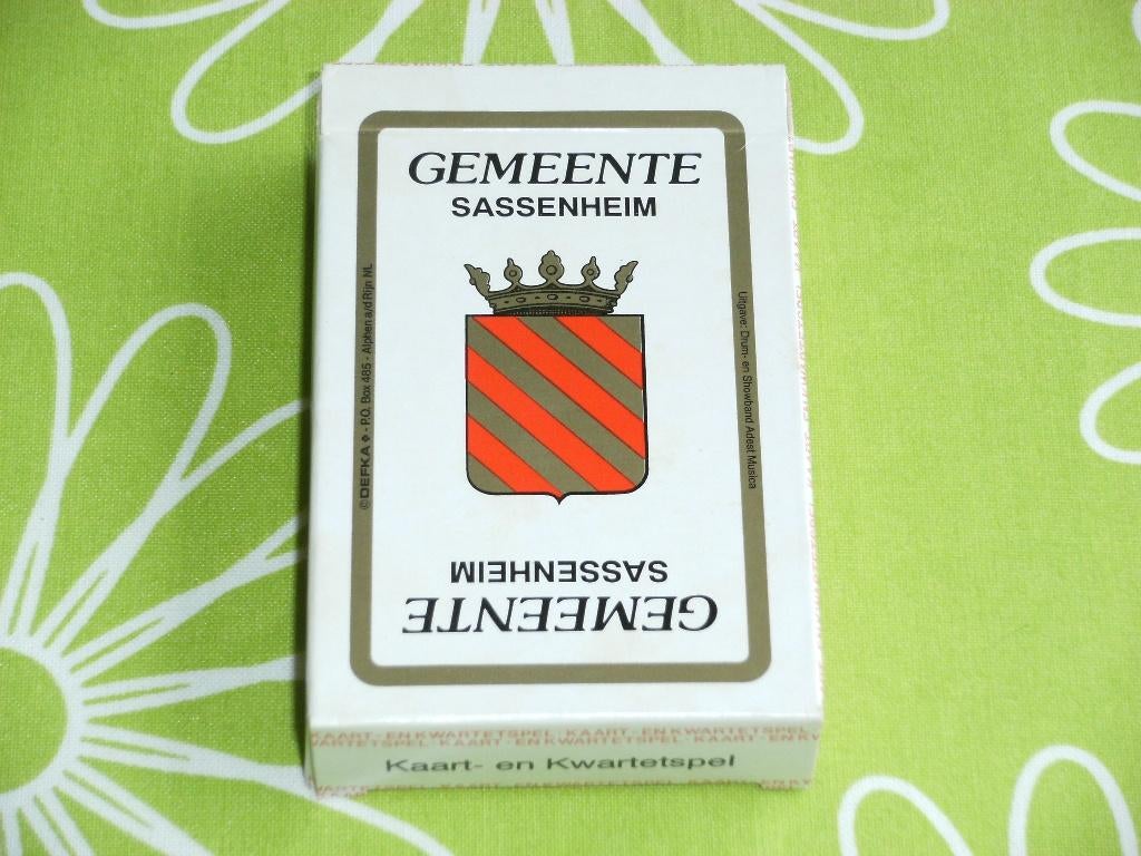 Kaart en kwartetspel Gemeente Sassenheim, Ophalen of Verzenden, Zo goed als nieuw, Kwartet(ten)