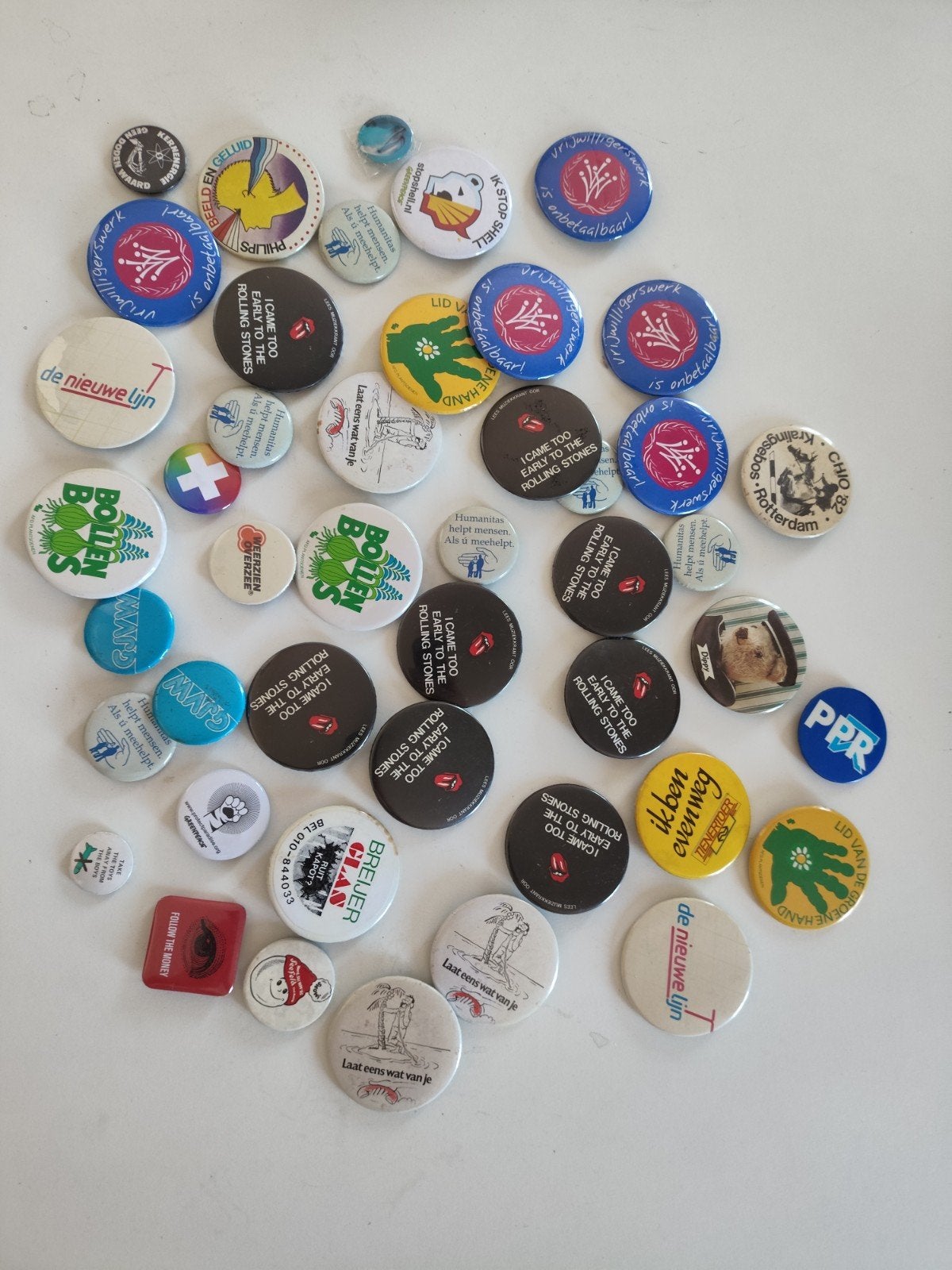 Diverse verzameling van 40+ vintage buttons/speldjes, Ophalen of Verzenden, Gebruikt