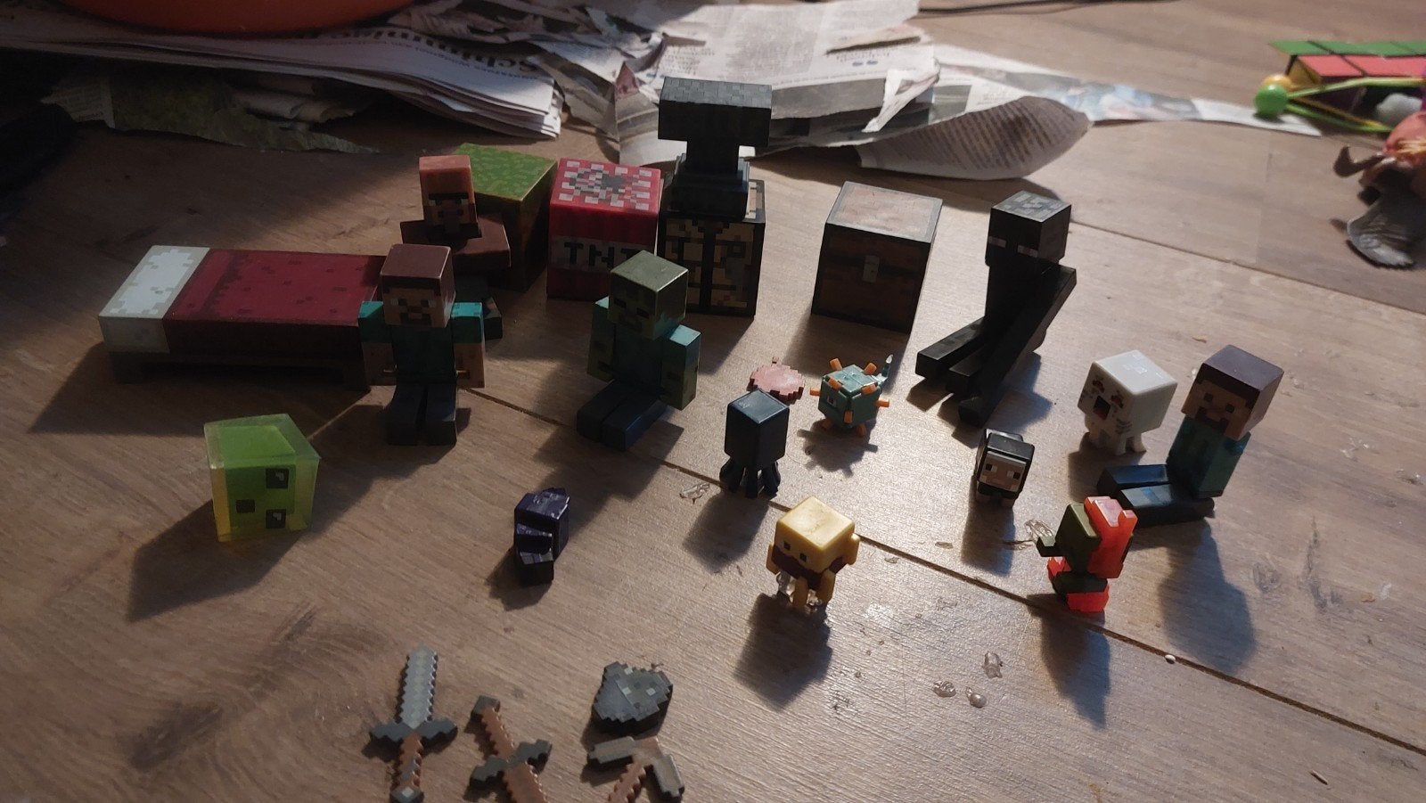 Grote set Minecraft figuren en accessoires, Ophalen of Verzenden, Gebruikt