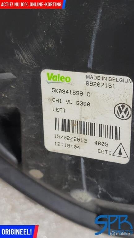 VW GOLF 6 VI GTI GTD Mistlamp Linksvoor Links 5K0941699C, Auto-onderdelen, Verlichting, Gebruikt, Volkswagen, Ophalen of Verzenden