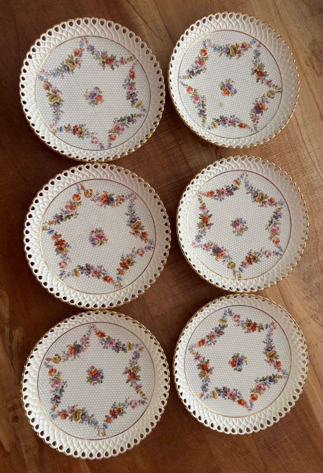 Vintage 7 delige antieke dessert/ fruitset van Max Roesler, Ophalen