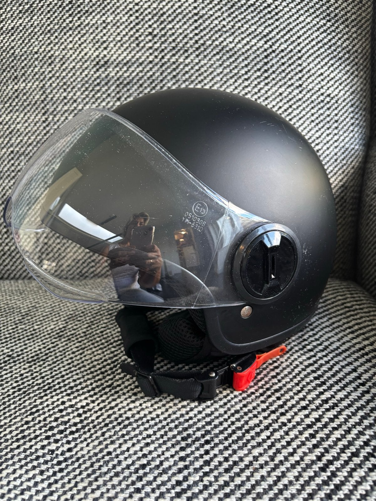 VinZ Scooterhelm Zwart - Maat M (57cm), Fietsen en Brommers, Ophalen of Verzenden, Gebruikt, Medium