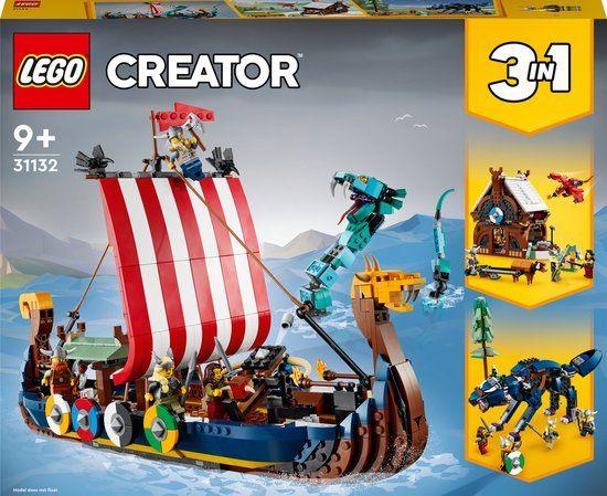 LEGO 31132 Vikingschip en de Midgaardslang nieuw, Lego, Nieuw, Ophalen of Verzenden, Compleet