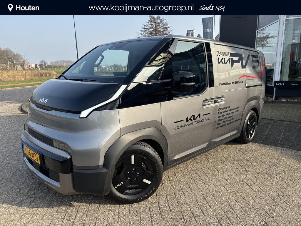 Kia PV5 L2H1 Elite 71.2 kWh Nu Beschikbaar voor Proefrit en, Auto's, Bestelauto's, 750 kg, Leder en Stof, 163 pk, Origineel Nederlands