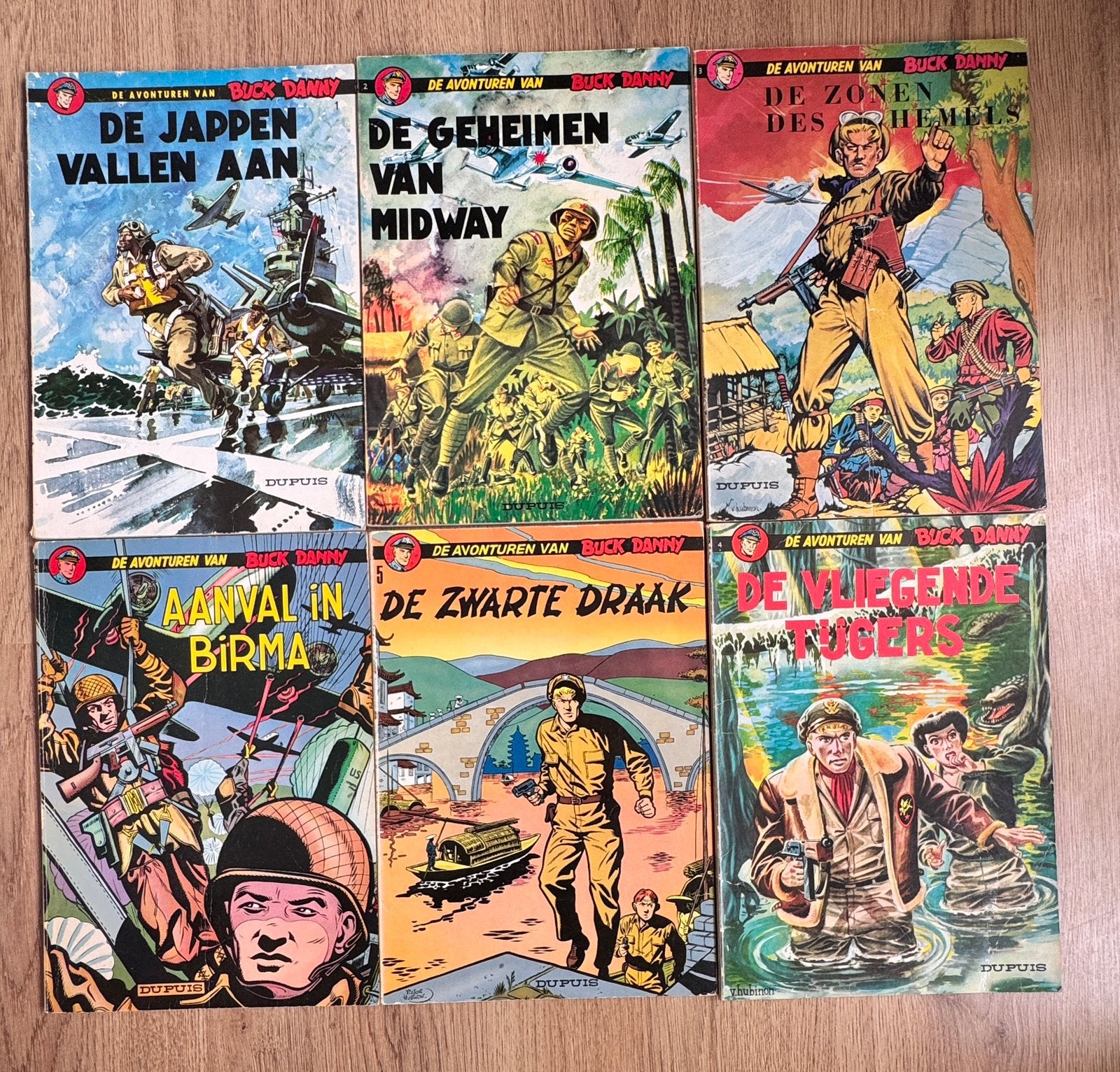 Buck Danny stripreeks – 6 delen – Dupuis – Eerste avonturen, Boeken, Strips | Comics, Meerdere comics, Verzenden, Zo goed als nieuw