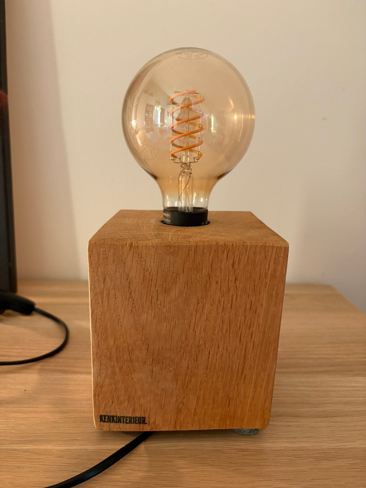 Houten (tafel)lamp (excl. gloeilamp!), Ophalen, Gebruikt, Sfeerlamp, E27 (groot)