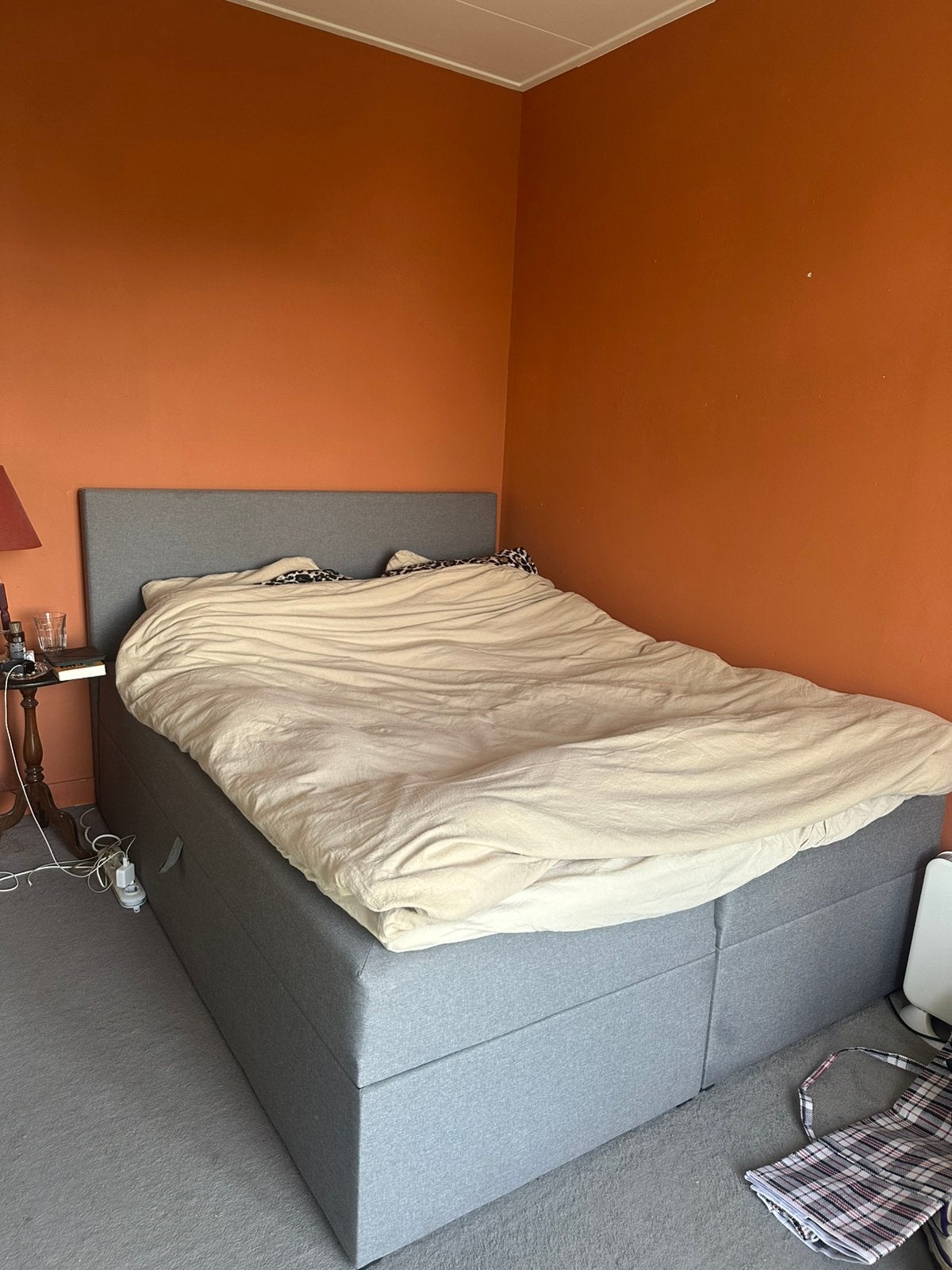 Zo goed als nieuwe boxspring met opbergvakken 160x200 cm, Ophalen, Zo goed als nieuw, Tweepersoons, 160 cm