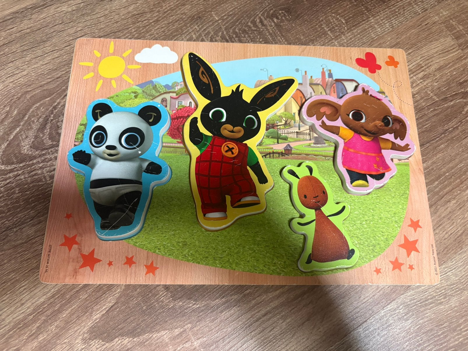 Hout speelgoed en puzzel, Kinderen en Baby's, Speelgoed | Kinderpuzzels, Ophalen of Verzenden, Zo goed als nieuw, Van hout, Minder dan 10 stukjes