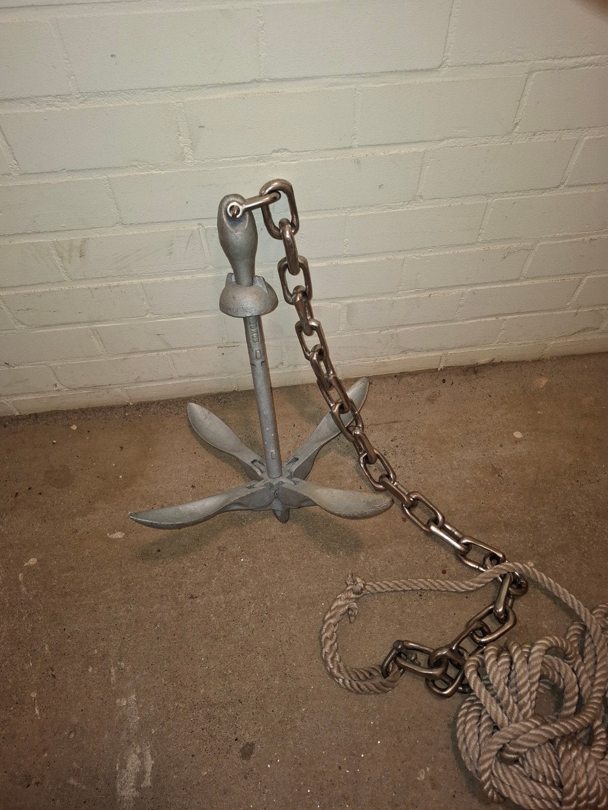 Opvouwbaar anker 8KG met ketting en lijn, Ophalen of Verzenden, Zo goed als nieuw, Overige typen