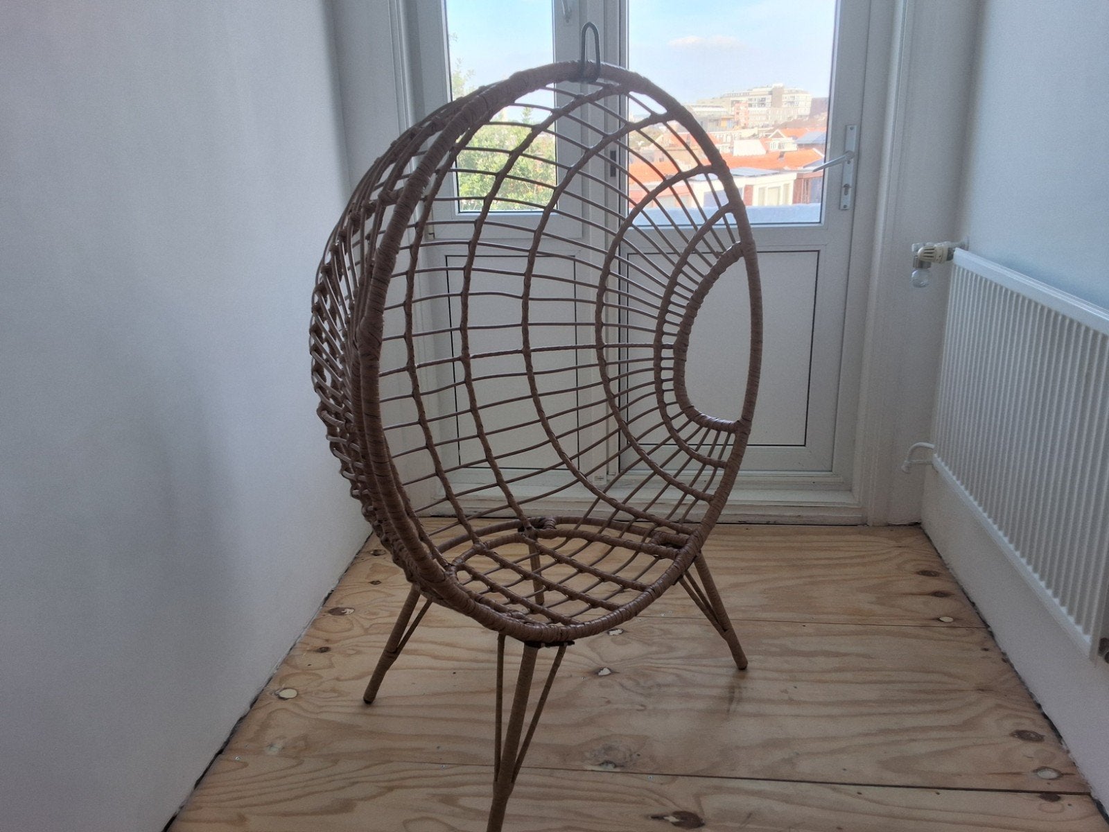 Egg stoel rotan Maxx garden, Ophalen, Bruin, Bohemian, Modern, Uniek design, Riet of Rotan