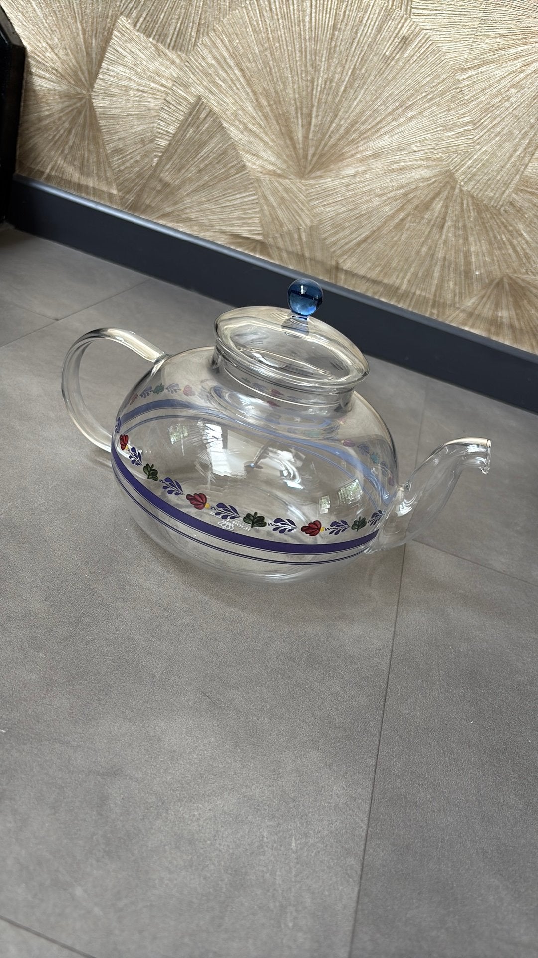 Royal Boch glazen theepot boerenbont, Huis en Inrichting, ., Ophalen of Verzenden, Zo goed als nieuw, .