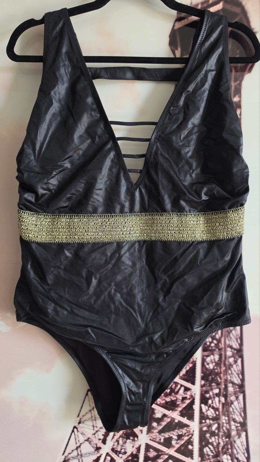 Nieuw Sapph badpak 'Find Your Fire' zwart met goud mt 48, Ophalen, Zwart, Nieuw, Badpak
