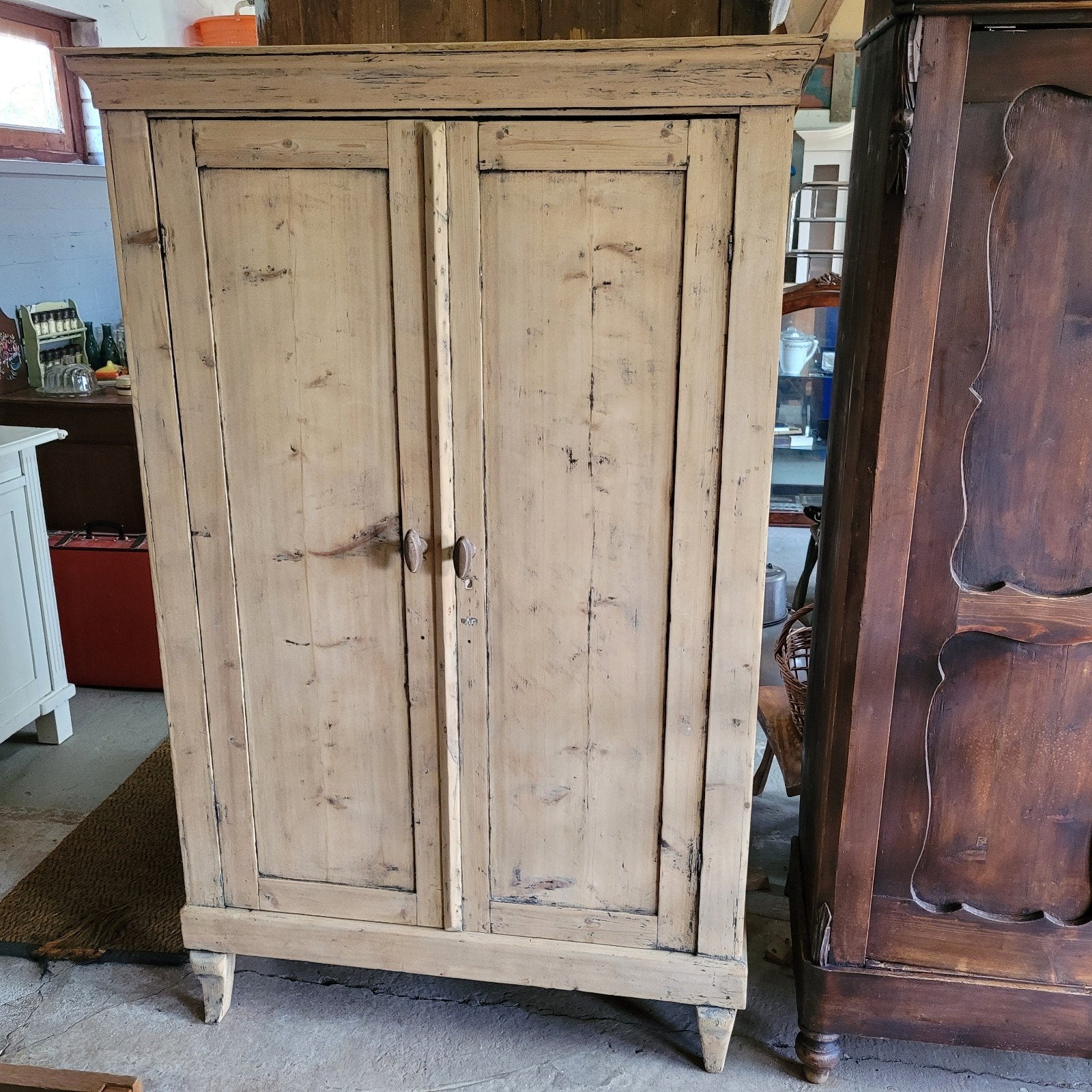 Brocante oude kast tweedeurskast servieskast keukenkast, Ophalen