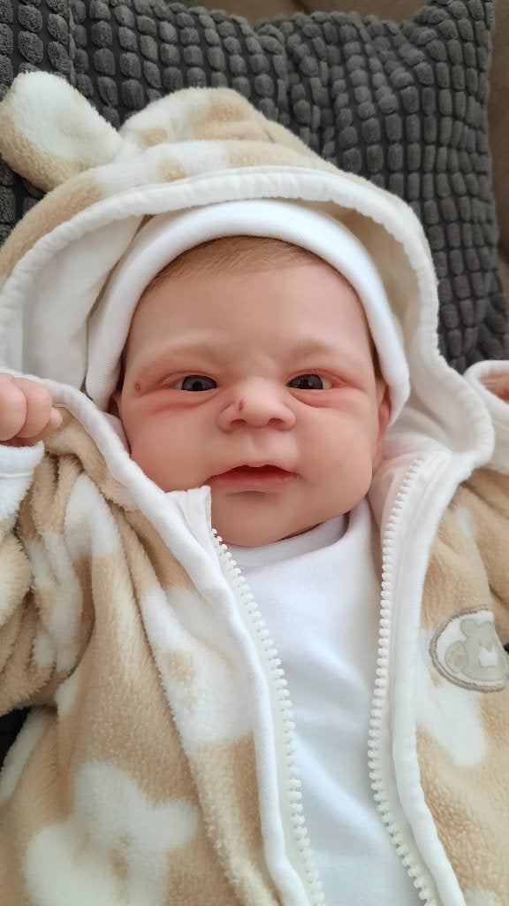 Reborn baby Elijah, levensechte pop, Verzenden, Zo goed als nieuw, Babypop, Levensecht of Reborn
