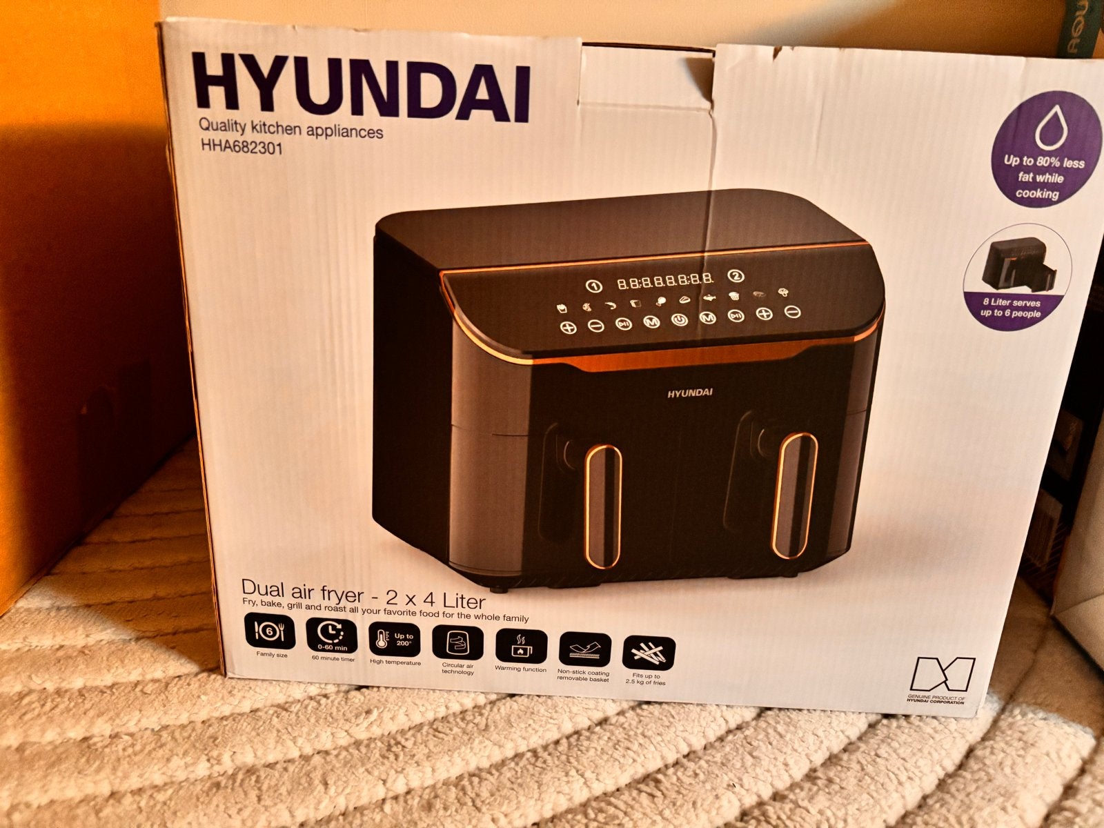 Hyundai Dual Airfryer - 2x4 Liter - HHA682301
