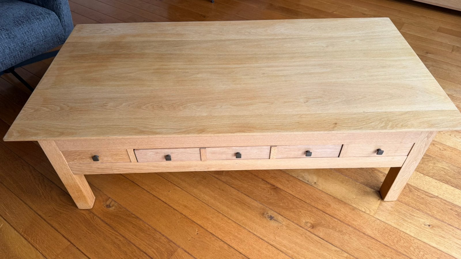 salon tafel, blank eiken, Ophalen, 100 tot 150 cm, 50 tot 100 cm, Zo goed als nieuw