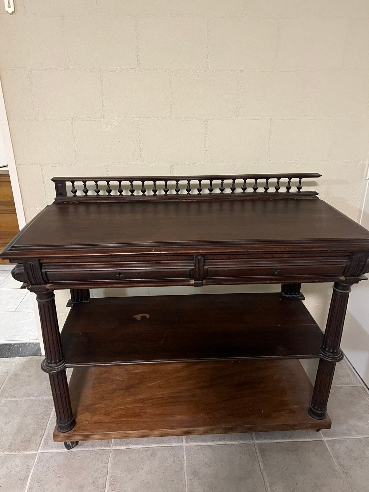 Antieke kaptafel/barbier/kapper, Antiek en Kunst, Ophalen