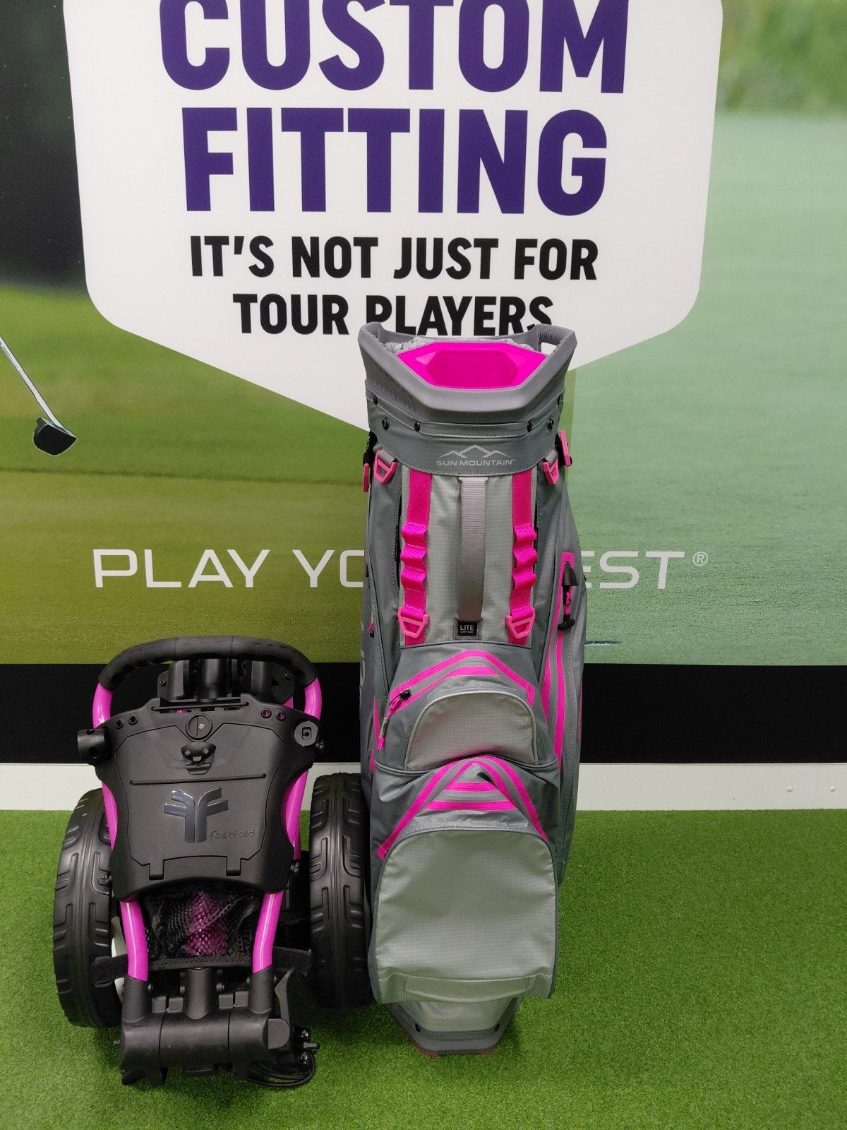 Sun Mountain H2No Cartbag & Fastfold Square 3-Wheel Trolley, Sport en Fitness, Golf, Ophalen of Verzenden, Nieuw, Tas, Overige merken