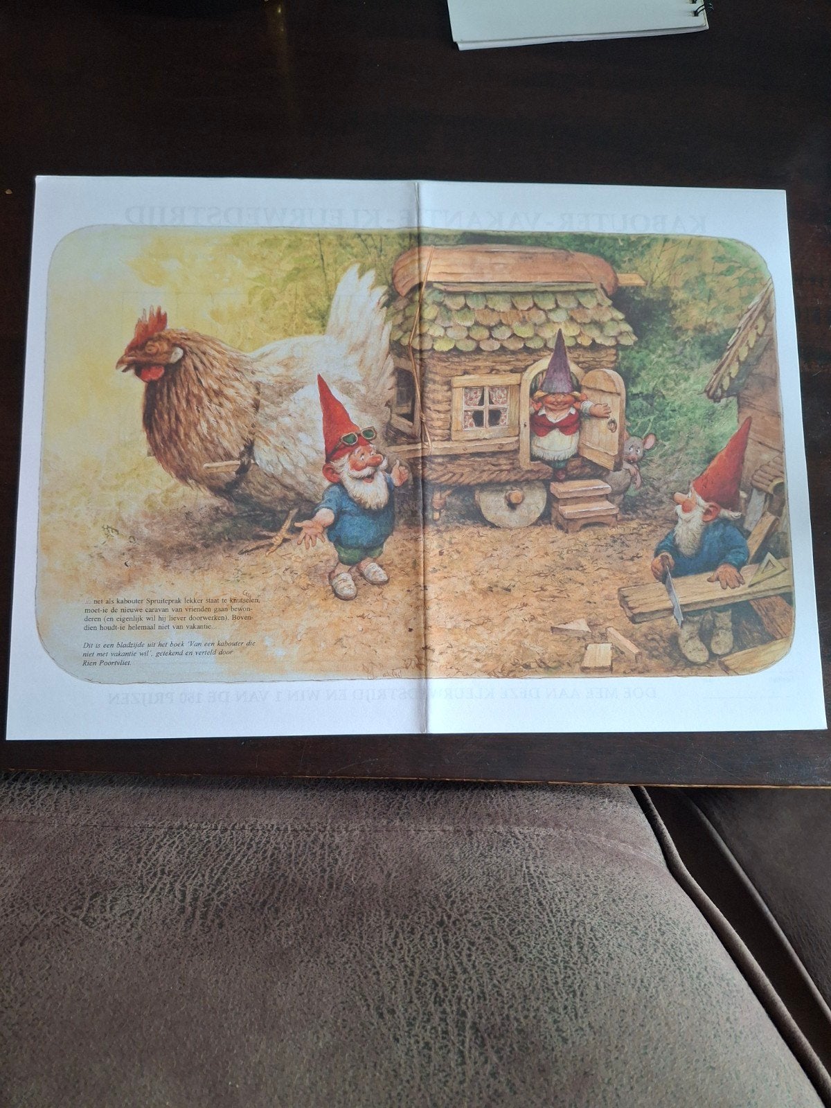 8x Rien Poortvliet Kabouter Kleurplaten 1995 - Bouwplaat, Ophalen, Gebruikt