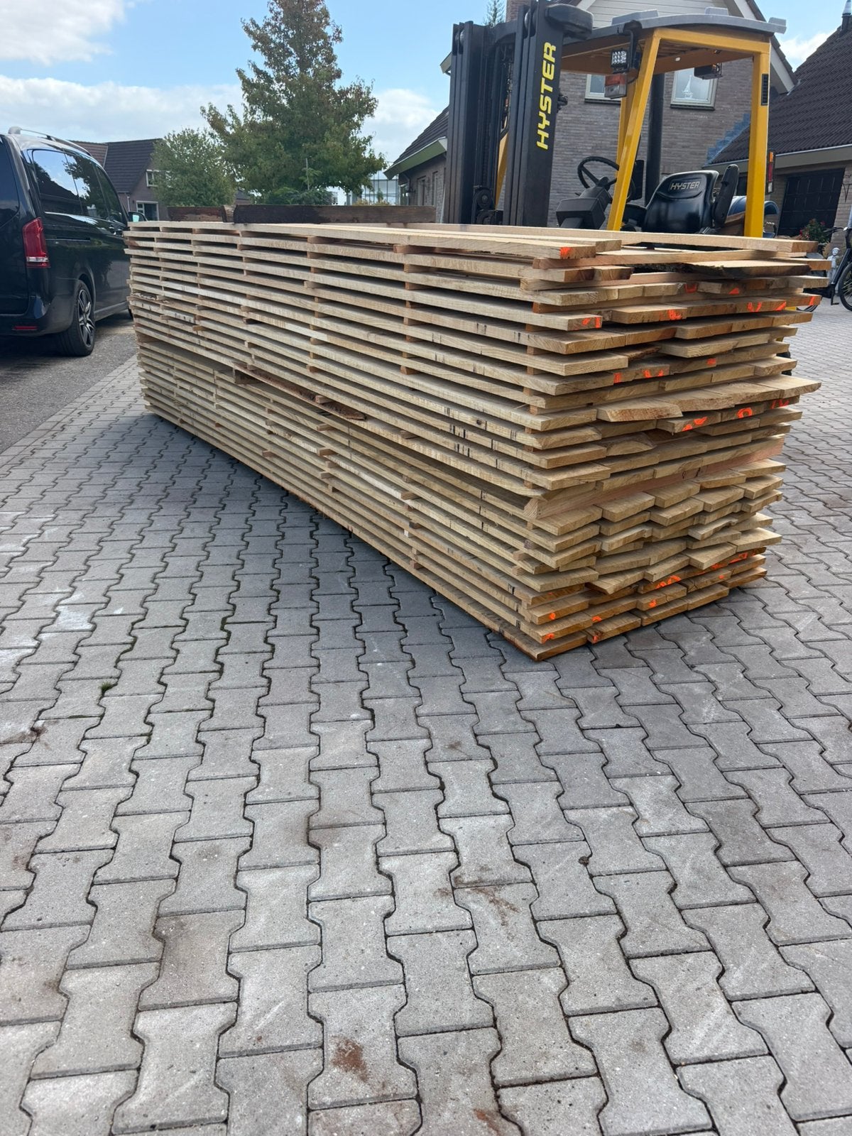 75 eiken planken 395x20x2,5 cm